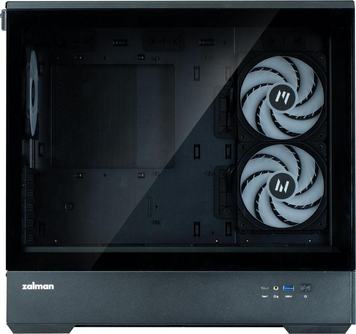 Actual product image Zalman GHE P30 V2 micro-ATX case Tempered Glass Panoramic View - Black (mATX, Mini-ITX)