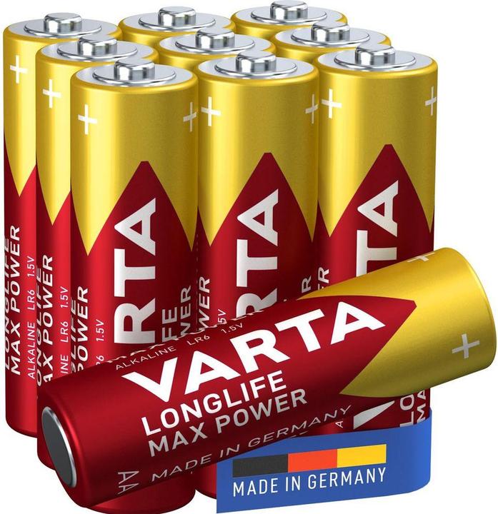 Image du produit Varta Longlife Max Power AA (10 pcs, AA / LR6 / LR06 / Mignon / R6 / R14505, 2980 mAh)