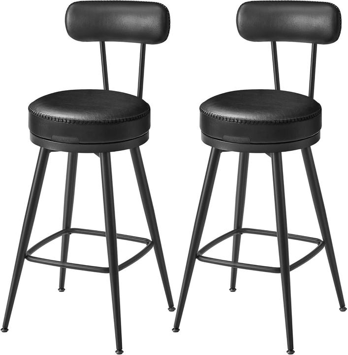Vasagle Barhocker 2er Set 54 x 90.5 cm, Schwarz