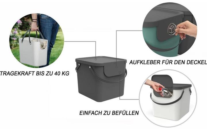 Image du produit Rotho Bac de recyclage Albula 126 l, Multicolore (74 l)