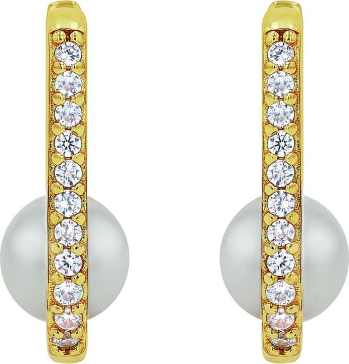 Immagine prodotto Amor Ohrschmuck für Damen, 925 Sterling Silber, Zirkonia synth., Muschelkernperle (Argento 925)