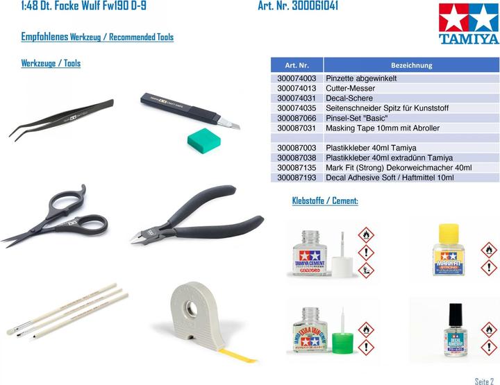 Actual product image Tamiya Focke-Wulf D9