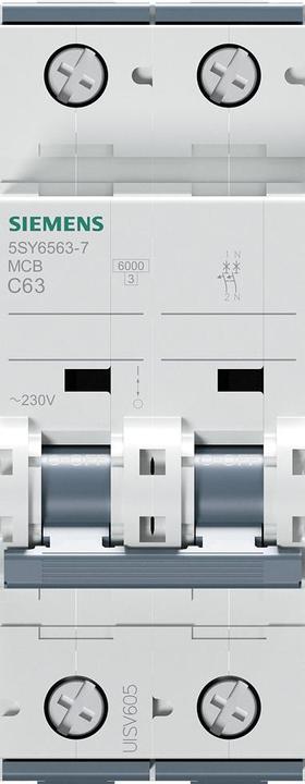 Actual product image Siemens Circuit breaker UC C 63A 1+N 230V 5SY6563-7
