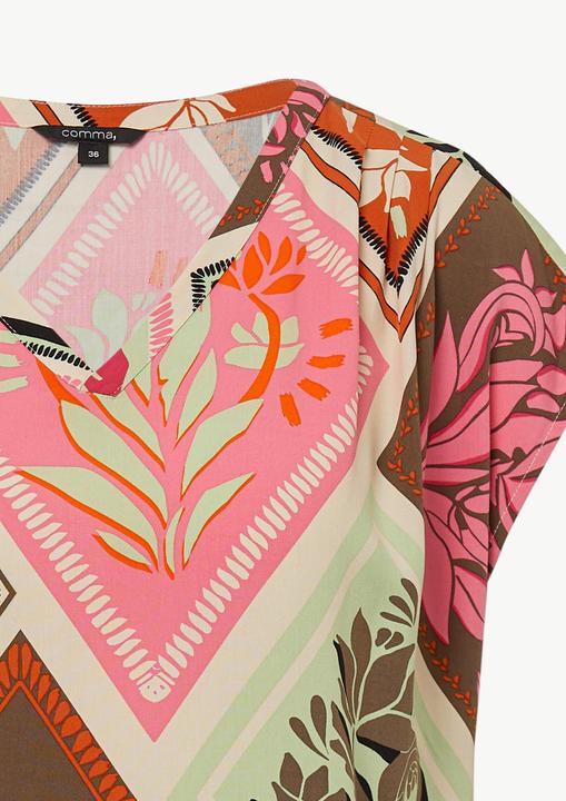 Produktbild Comma Bluse Ärmellose Visikose-Bluse mit All-over-Print (38)