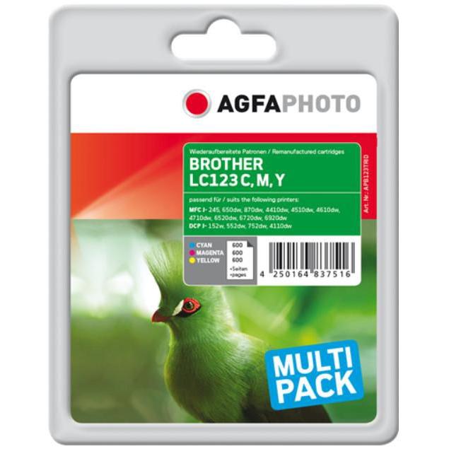 AGFAPHOTO, Druckerpatrone, Ink C/M/Y rpl LC123RBWBPDR (M, C, Y)