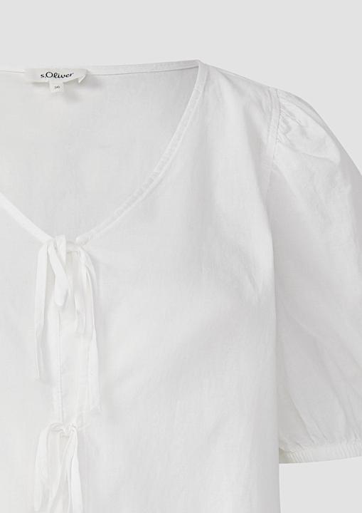 Immagine prodotto s.Oliver Bluse Baumwollbluse mit V-Ausschnitt und Puffärmeln (46)
