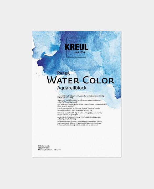 Kreul Bloc d'activités Paper Water Color, DIN A4, 10 feuilles (A4)