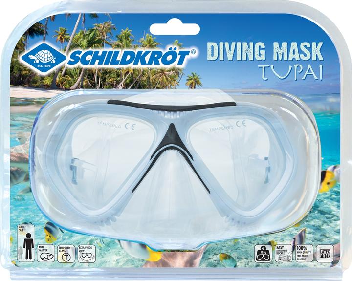 Produktbild Schildkröt Erwachsenen-Tauchmaske Tupai, schwarz/grau Zweiglas-Maske mit spezieller, offener Rahmenkonstrukt