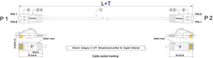 Produktbild Wirewin Slim Patchkabel: UTP, 1.5m, weiss (U/UTP, CAT6, 1.50 m)
