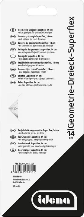 Produktbild Idena Geodreieck flexible klein transparent (14 cm, Kunststoff)