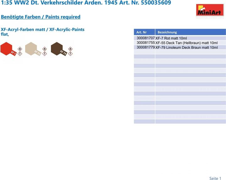 Immagine prodotto Mini art Cartelli stradali tedeschi WW2 (Ardenne, Germania 1945)