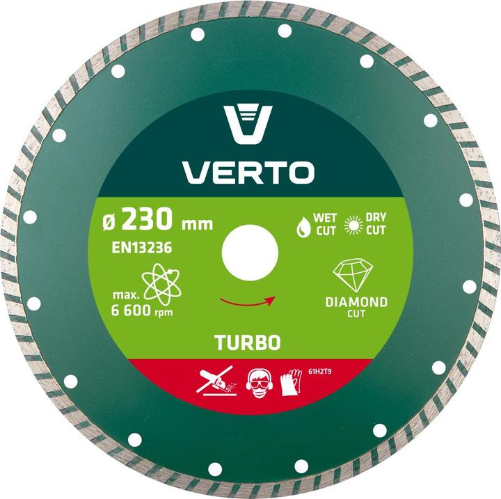Actual product image Verto 230 x 22.2 mm diamond discs, Turbo