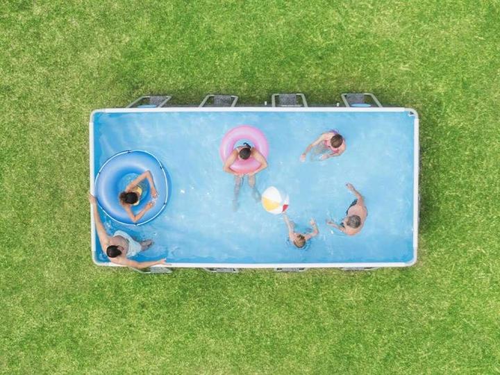 Produktbild Bestway Basen stelażowy Splashview 488mx244cm szary rattan 10w1 561MB (488 x 244 x 122 cm)