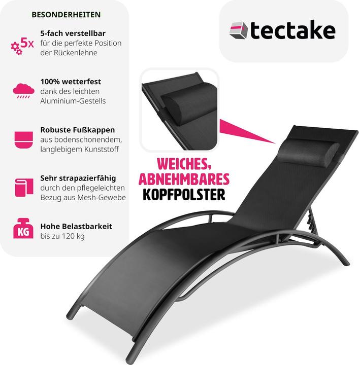 Image du produit tectake 2x Bains de soleil (158 cm)