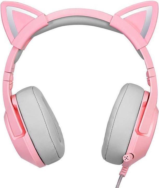 Actual product image Onikuma K9 RGB Gaming Headphones Pink (Cable)