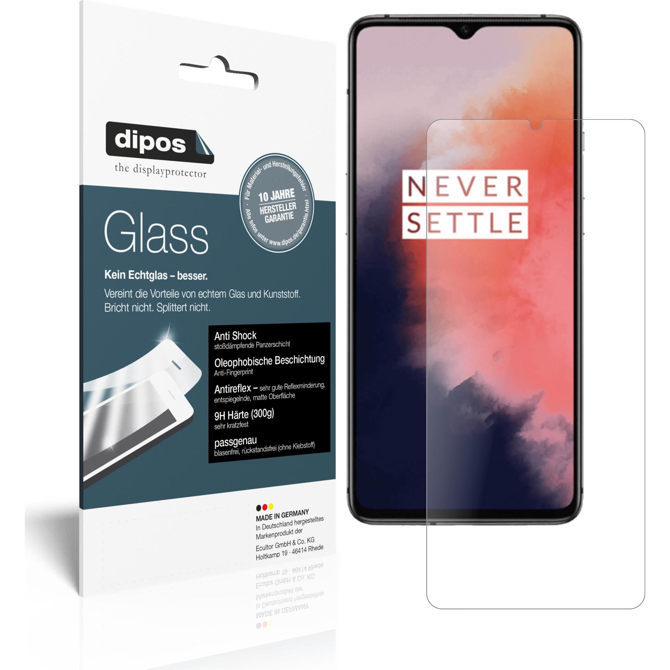 Dipos Displayschutz Anti-Shock (1 Stück, OnePlus 7T), Smartphone Schutzfolie, Transparent