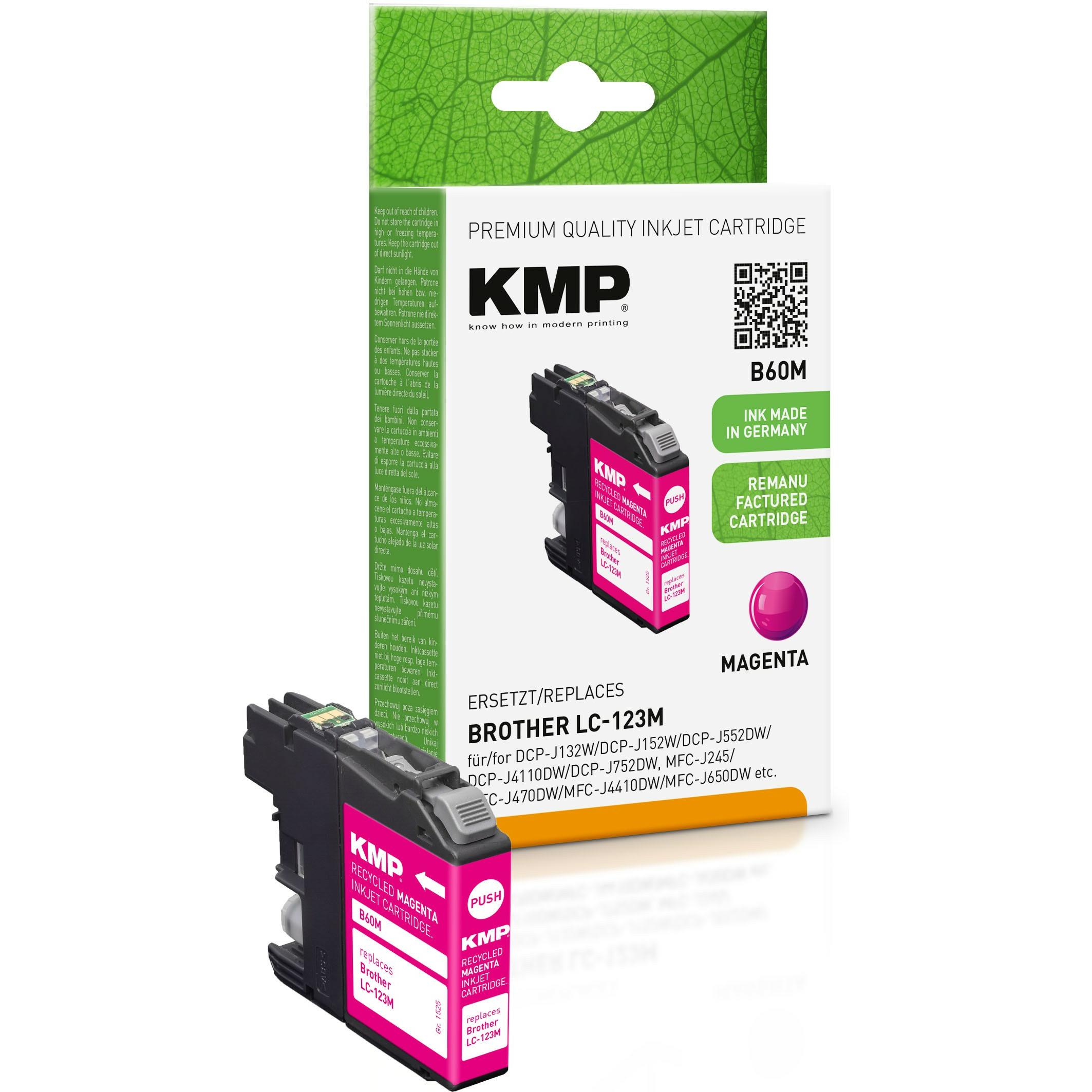 KMP, Druckerpatrone, B60M - 6.7 ml - Magenta - kompatibel (M)