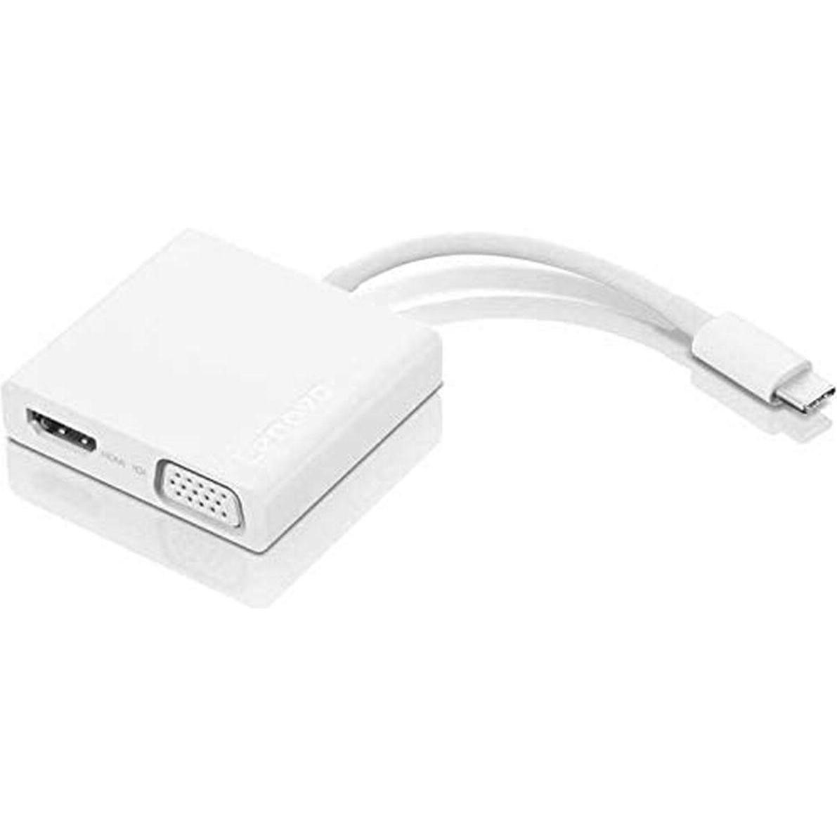 Lenovo USB-C Hub (USB-C, 3 Ports), Dockingstation + USB Hub, Weiss