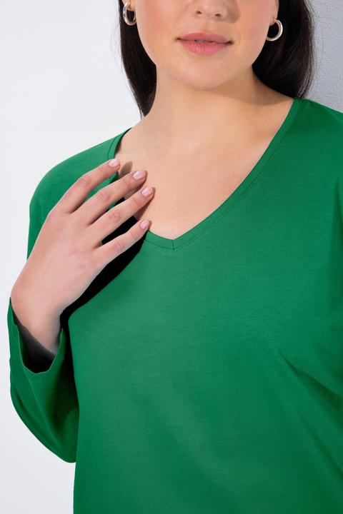 Produktbild Ulla Popken Shirt, V-Ausschnitt, Relaxed, Langarm (54)