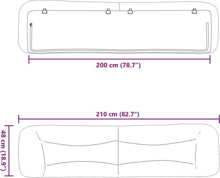 Immagine prodotto vidaXL Kopfteil-Kissen (15 x 15 x 48 cm)