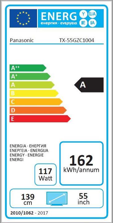 Energie-Label Panasonic TX-65GZC1004 (65", OLED, 4K, 2019)