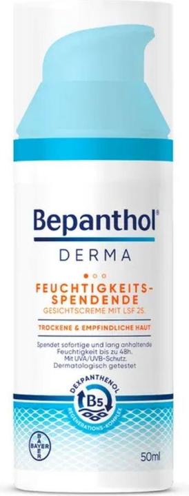 Actual product image Bayer HealthCare Bepanthol Derma Feu Ge Lsf (50 ml, Day cream, SPF 25)