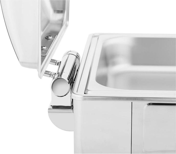 Actual product image Royal Catering Chafing Dish Warmhaltebehälter Rechaud GN 2/3 5,3 L 1 Brennstoffzelle halbrund