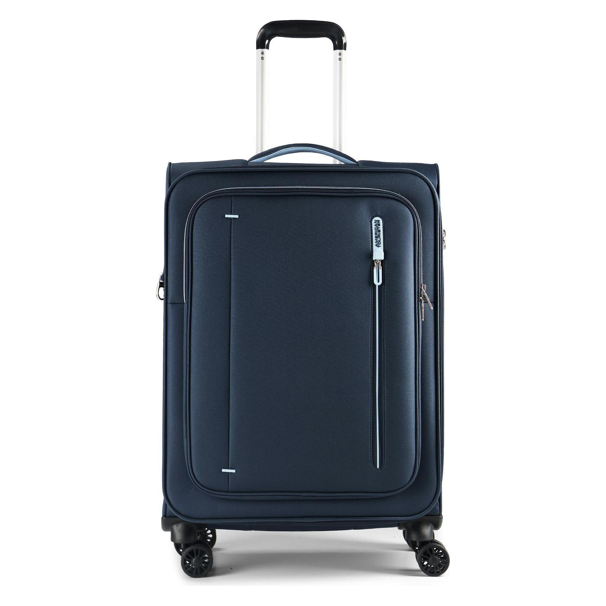 American Tourister, Koffer, Cloudrider Spinner M Espandibile, Blau, (67 l)