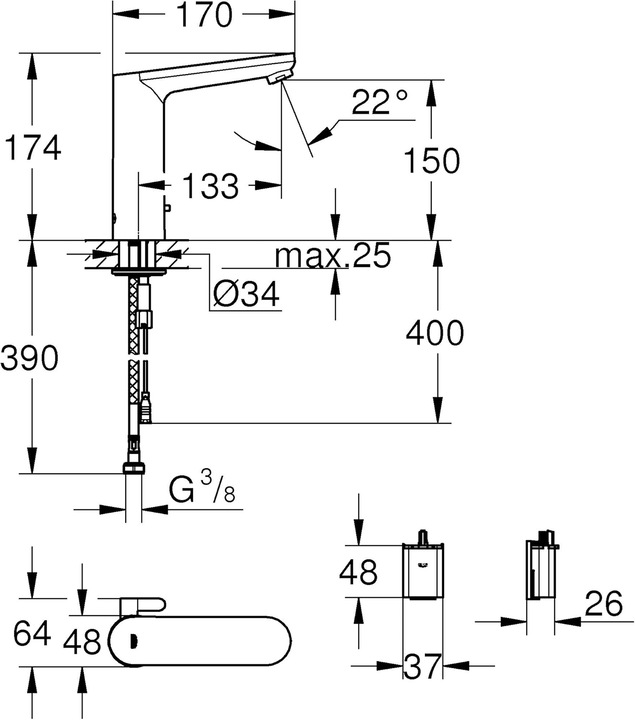 Immagine prodotto Grohe Miscelatore per lavabo a infrarossi Eurosmart CE con controllo della temperatura