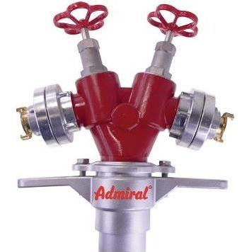 Admiral, Zubehör Sanitärinstallation, Hydrantenstandrohr STORZ Aluminium DN 80 2 x Abgang Schnellkupplung, 2 Ventile