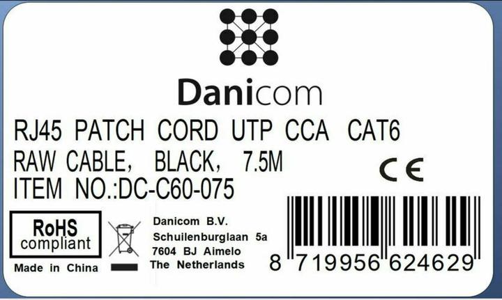 Produktbild Dsit CAT 6 Netzwerkkabel U/UTP (CAT6, 7.50 m)