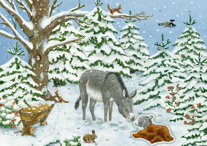 Produktbild Sticker– Eselchen im Winterwald