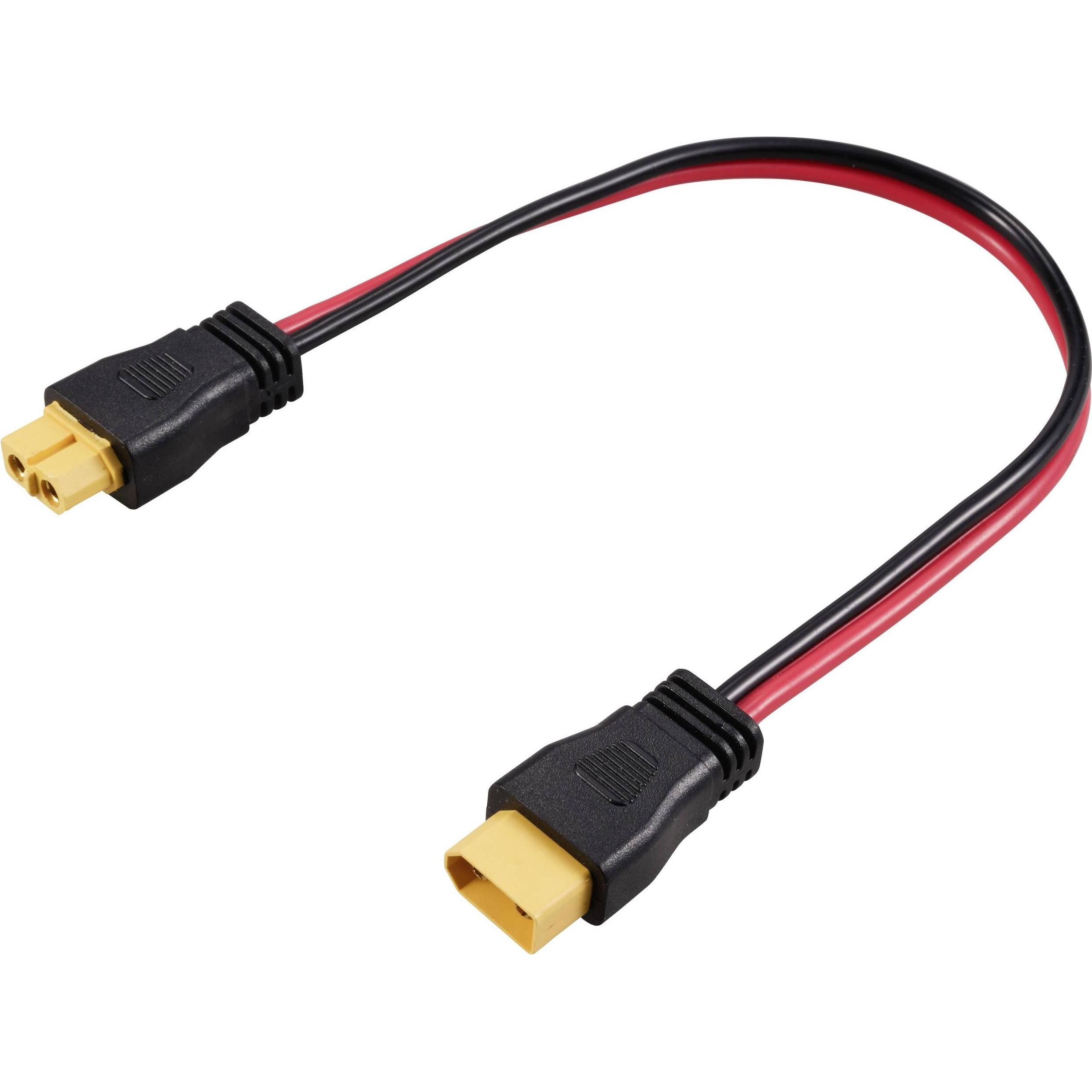 Tru Components XT60 Stecker auf XT60 Buchse TC-12195712 Schwarz, Rot Inhalt: 1, Cavo + Spina elettrica, Rosso, Nero