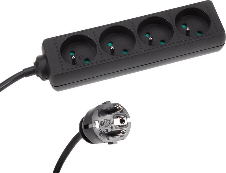 HQ Power 4-FACH-STECKDOSENLEISTE MIT SCHRUMPFSCHLAUCH - 3G1.5 - 5 m - STECKER-TYP E (FRANZÖSISCHES SYSTEM) (4x, CEE 7/5, 5 m)