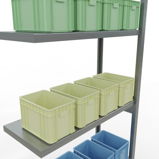 Actual product image Schulte Lagertechnik MULTIplus250 boltless add-on bay system with length bolts