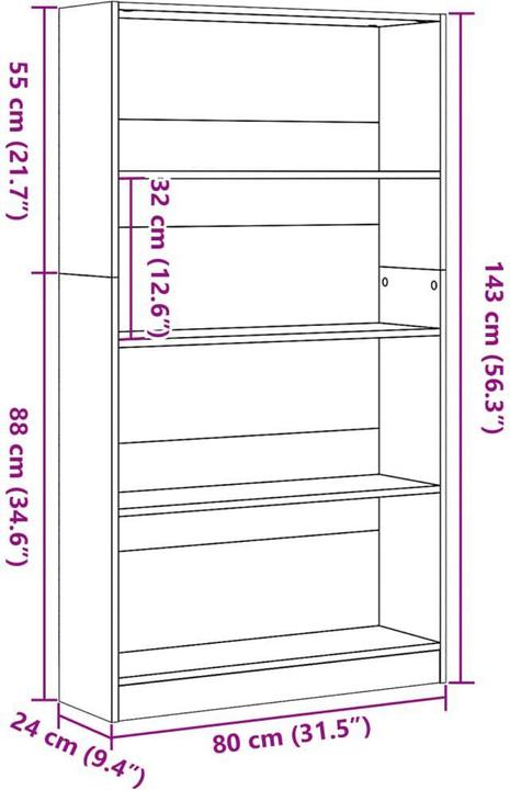 Produktbild vidaXL Claiborn (80 x 24 x 143 cm)