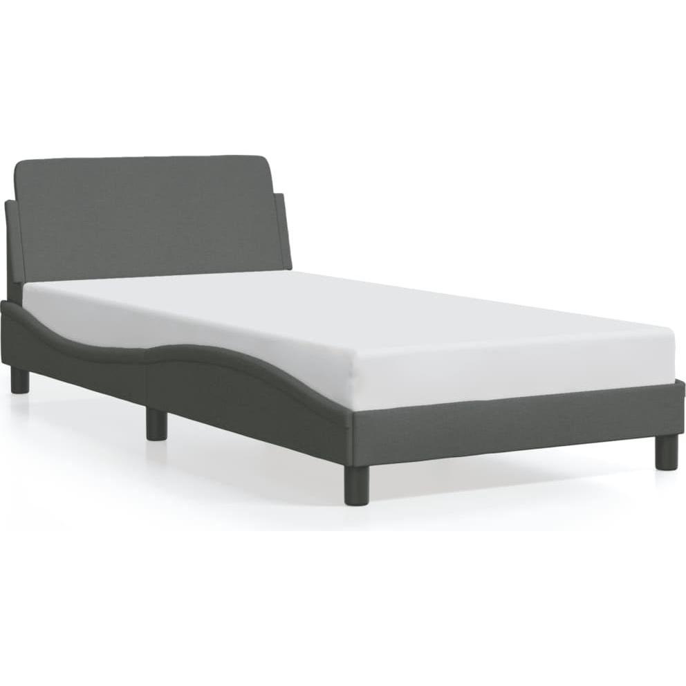 VidaXL, Bett, Bettgestell mit Kopfteil Stoff (100 x 200 cm)