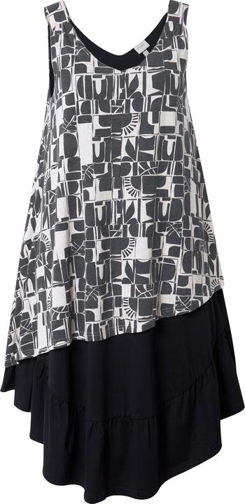 Image du produit Ulla Popken Robe en jersey, soleil, col en V, sans manches, coton bio (46, 48)