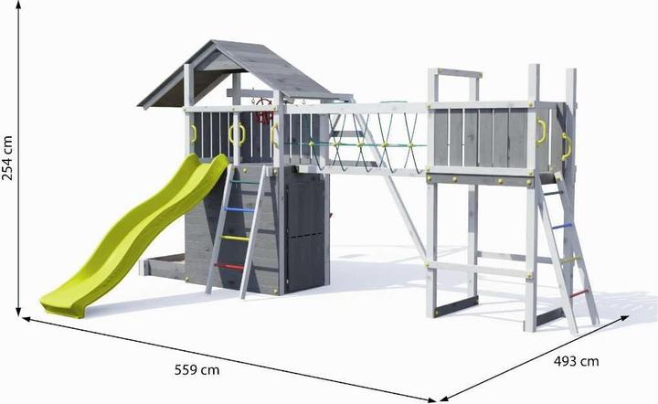 Immagine prodotto Akubi Spielturm 'BRIDGE' Grau/Weiss