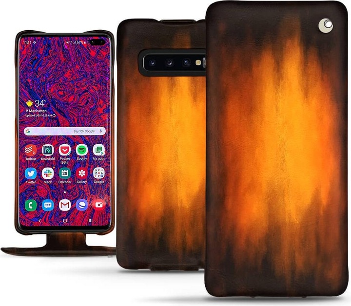 Noreve Lederschutzhülle vertikal (Samsung Galaxy S10+)