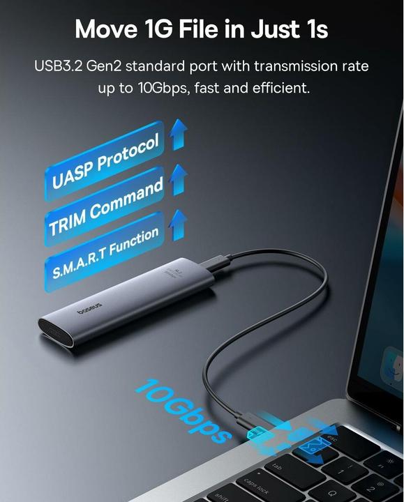 Produktbild Baseus FlyJoy Series SSD-Gehäuse (M.2 NVMe) Space Grau (M.2)