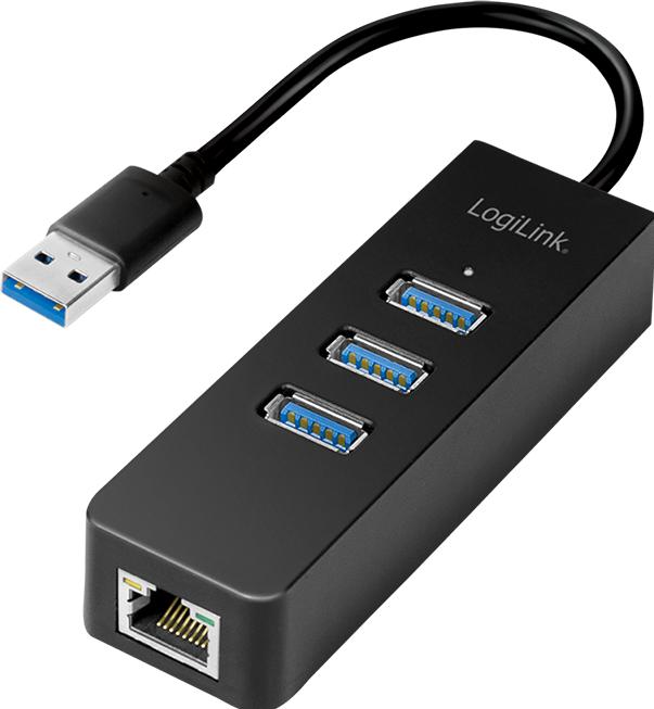 Immagine prodotto LogiLink Hub USB 3.0 a 3 porte con Gigabit Ethernet UA0173A (USB-A, 3 porte)