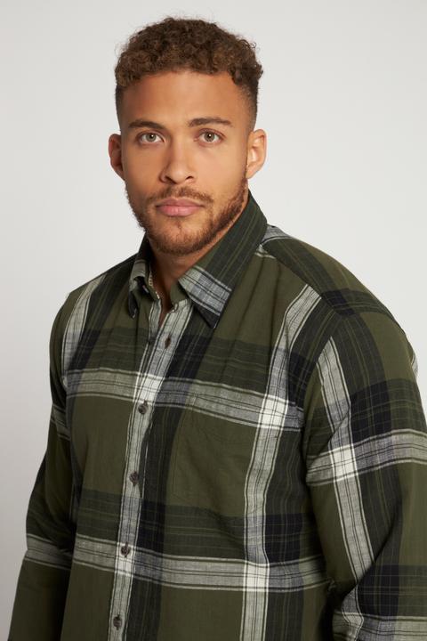 Immagine prodotto JP1880 Camicia a quadri con maniche lunghe, colletto button-down nascosto e vestibilità moderna (XXL)