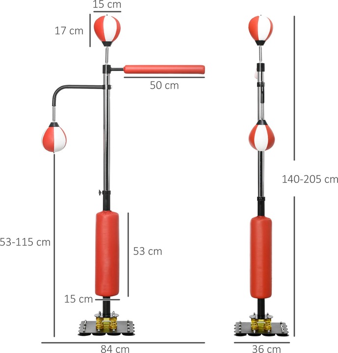 Immagine prodotto SportNow Sacco da boxe con 2 palle veloci (84 cm, 14 kg)
