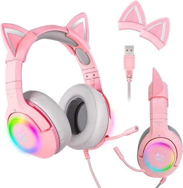 Immagine prodotto Onikuma Cuffie da gioco K9 RGB Rosa (Cablato)