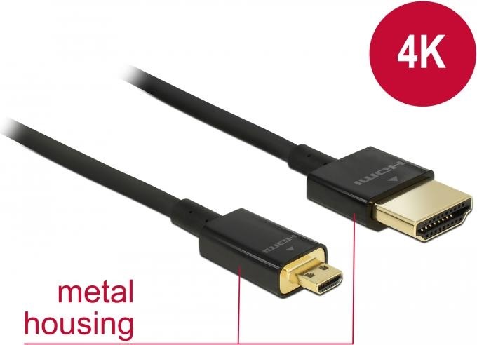 Produktbild Delock HDMI (Typ A) — micro HDMI (Typ D) (1 m, HDMI)