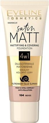 Actual product image Eveline Satin Matt Foundation Matting Face Primer 104 Beige 30ml (Beige)