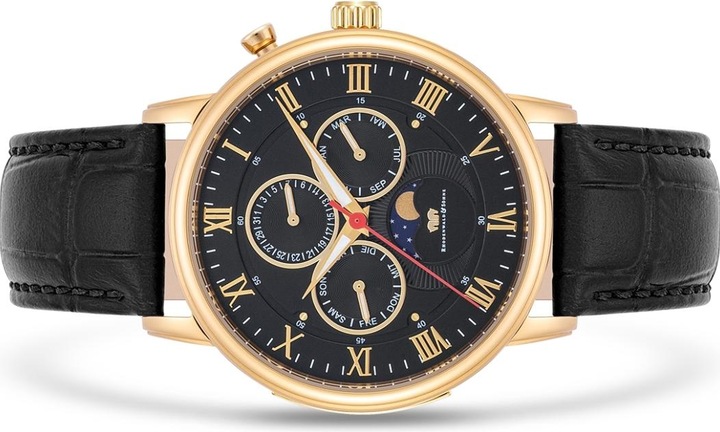 Immagine prodotto Multifunzioni Moontime II Vera Pelle Oro Giallo - 34082 (Orologio da polso analogico, 40 mm)