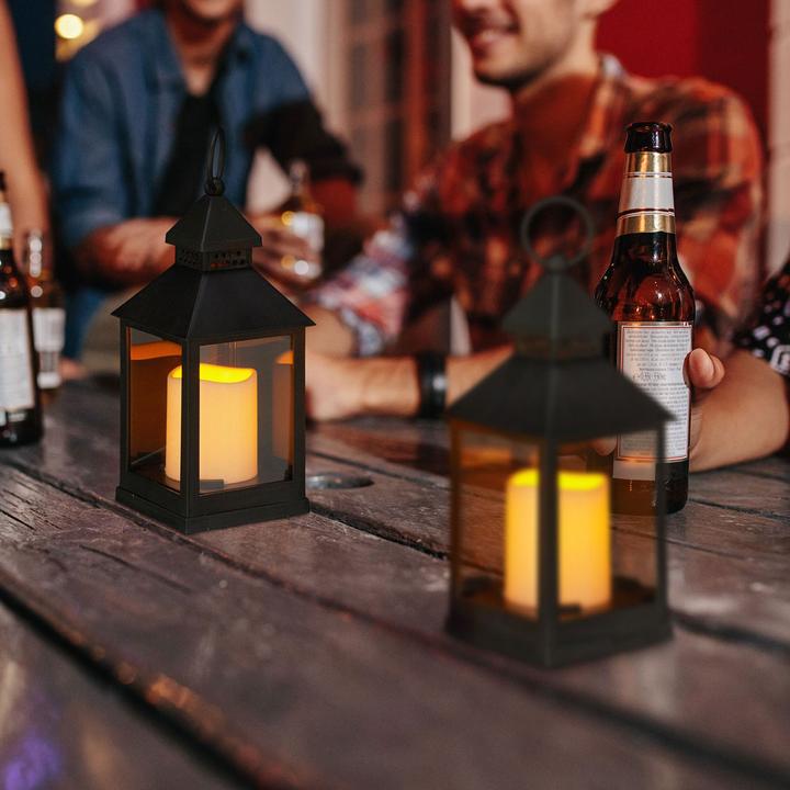Immagine prodotto Relaxdays Lanterna con candela decorativa a LED, set di 4 pezzi (23 x 10 x 10 cm, 4 x)