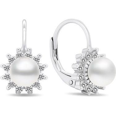 Brilio, Ohrringe, Silver - Silver earrings with pearls and zircons EA426W